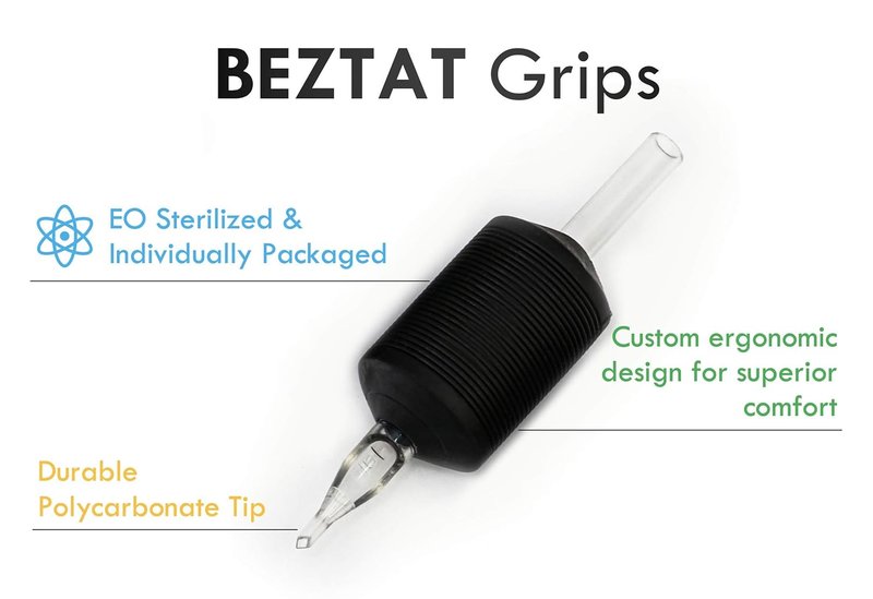 Clear Disposable Tubes - 25mm Ultra Premium with Black Silicone Grip | 25 Pack, Diamond Tip