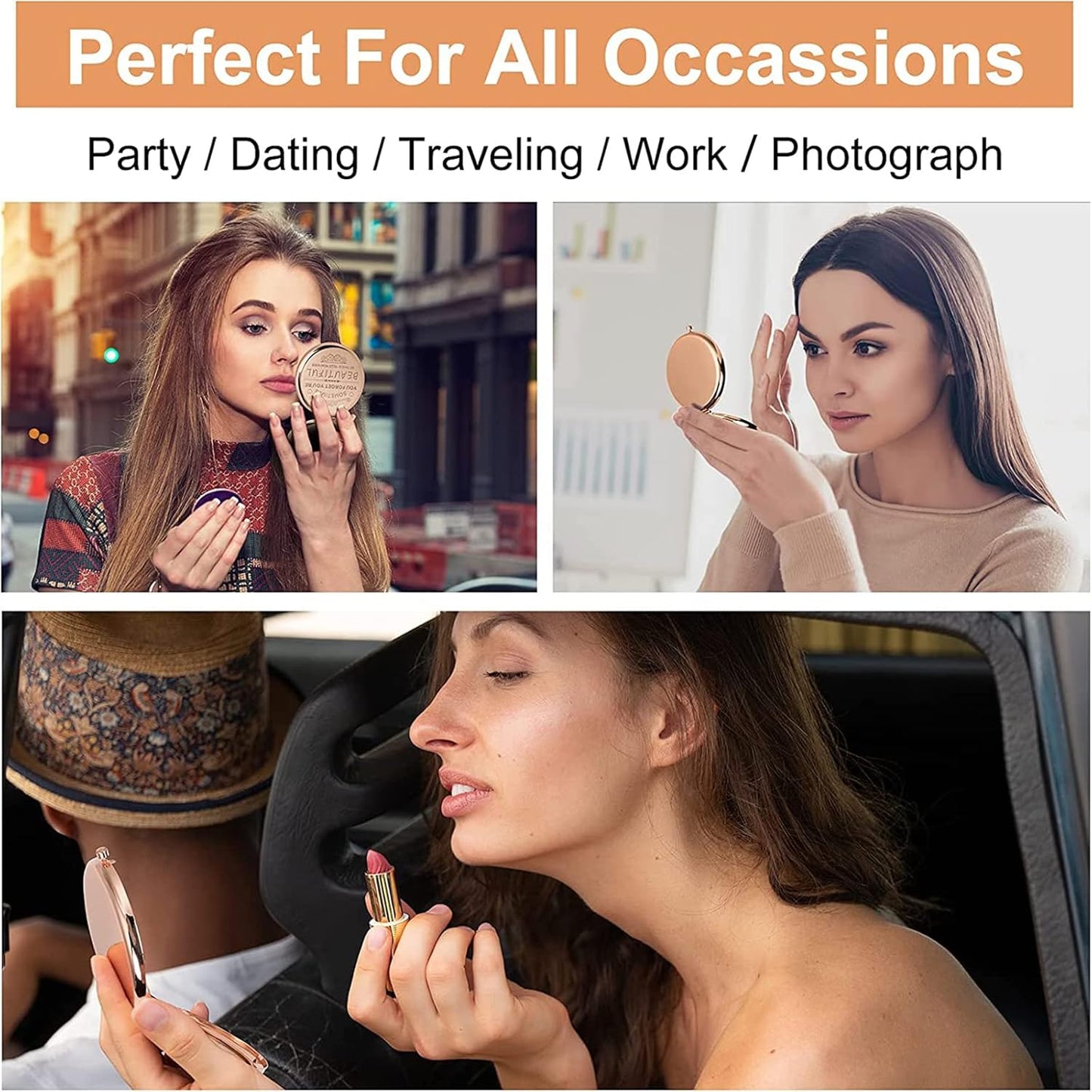 Compact Makeup Mirror for Women - Perfect Birthday Gift | Rose Gold, Ideal for Mother's Day, Valentine's Day & More