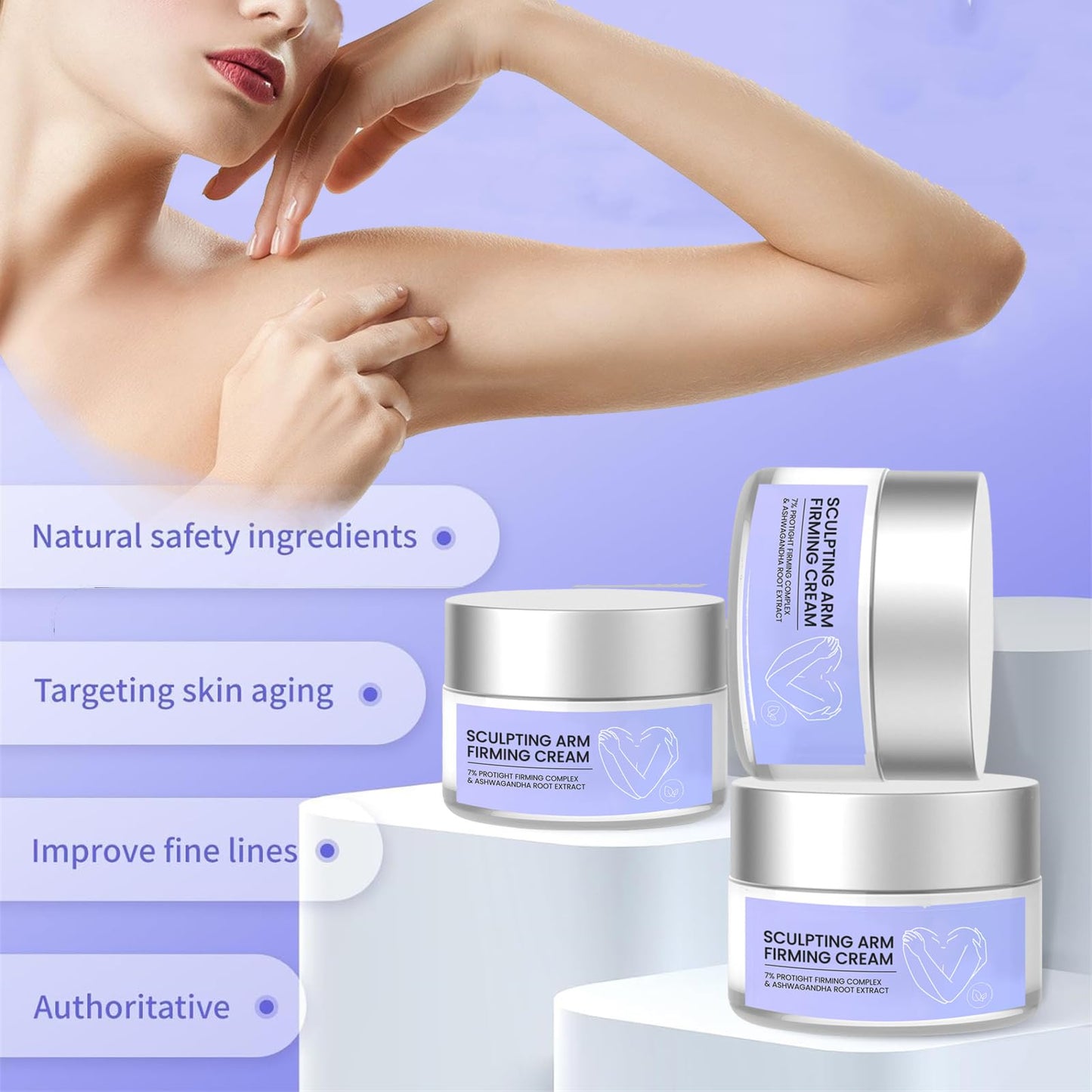 Arm Tightening Cream - Arm Firming Cream, Arm Sculpting for Flabby Arms with Ashwagandha Root Extract – 100g/3.53 oz (1)