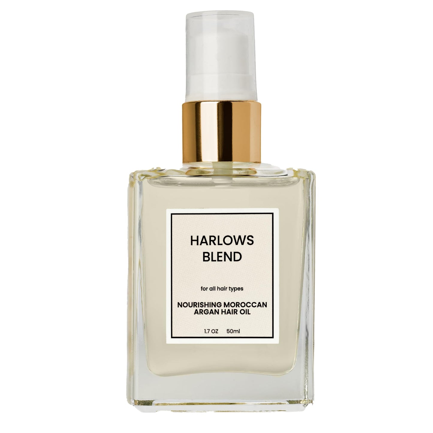 Harlows Blend 100% Pure Luxurious Organic Moroccan Argan Hair Oil, Protective Hair Oil for Dry Damaged Hair and Growth, Hair Serum, Non Greasy Oil Treatment For Hair 1.7 FL oz