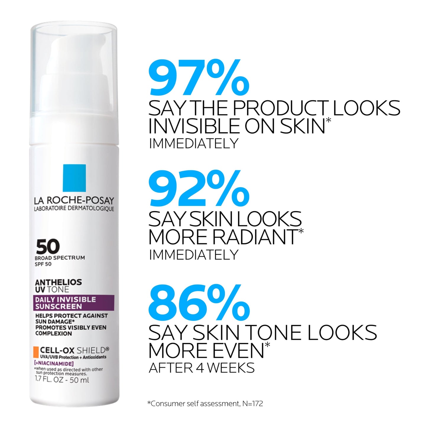 La Roche Posay Anthelios UV Tone Sunscreen for Face SPF 50, 1.7oz