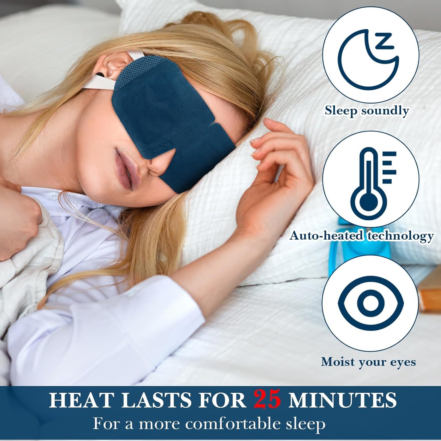 Disposable Steam Eye Masks - 100 Pcs Unscented Self-Heating Warm Compress for Dry Eyes | Relaxation & Spa Gifts