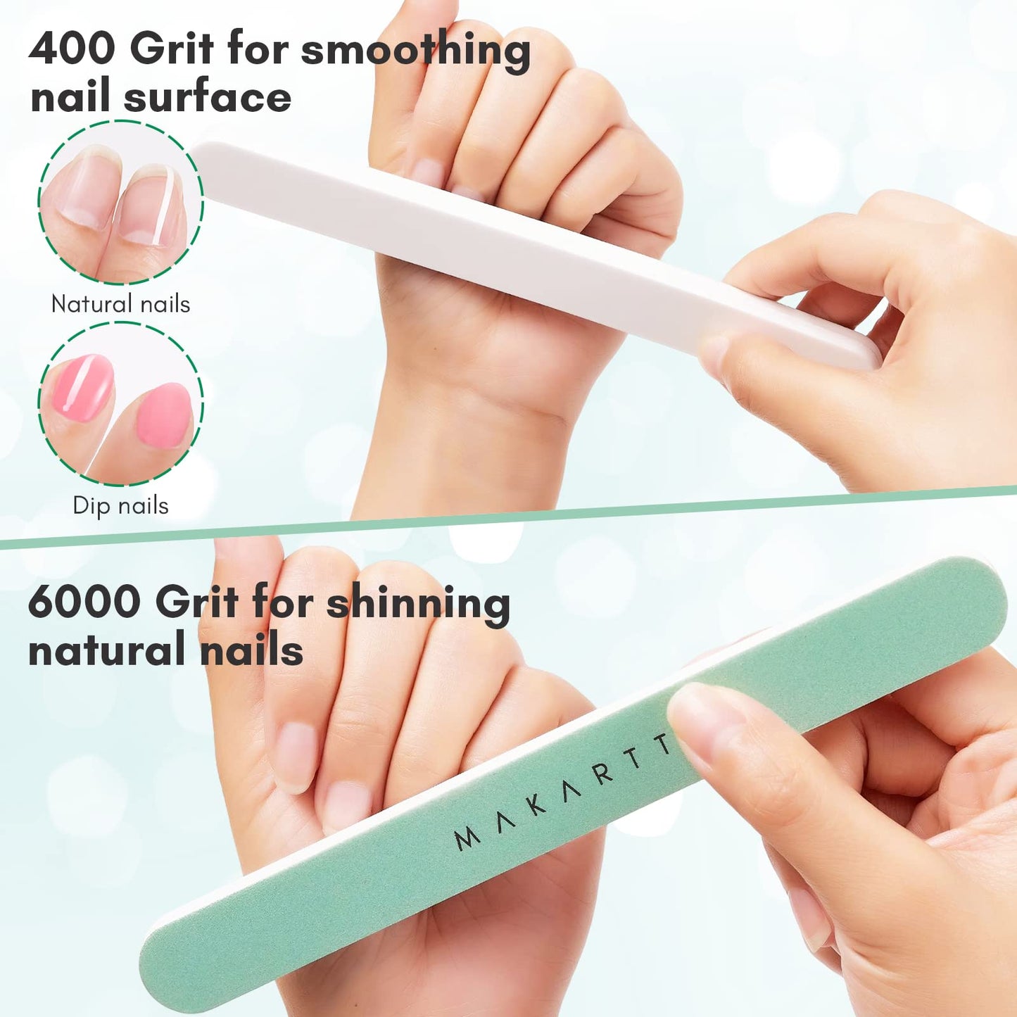 Makartt Nail Buffer for Natural Nails： 400/6000 Grit Buffer Kit, 10PCS