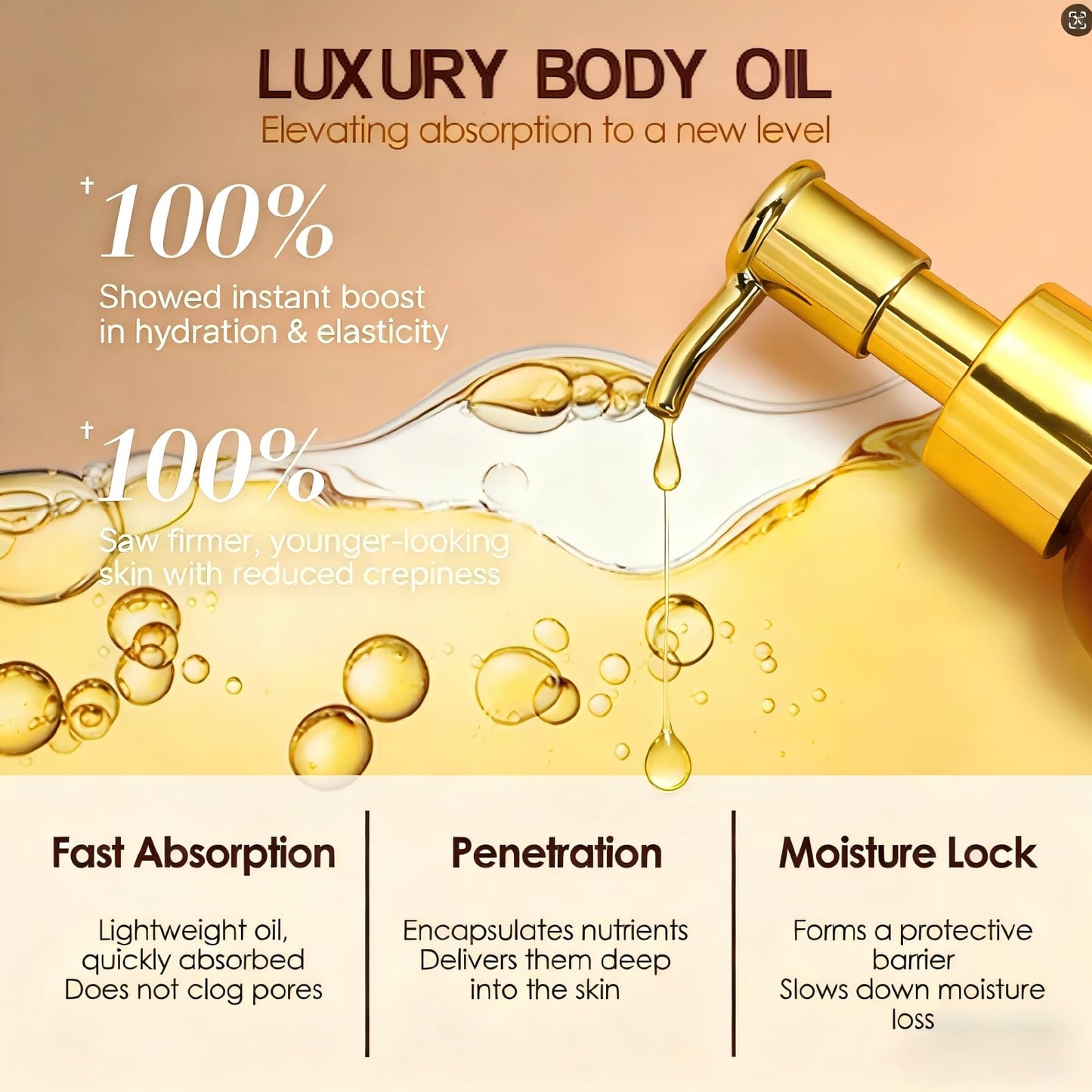 ALAOW Luxury Body Firming Oil Tightening & Hydrating Treatment After Shower Body Oil For Women | Natural Body Luxury Oil for Dry Skin | Lightweight, Non-Greasy, Nourishing Formula – 4.06 FL OZ