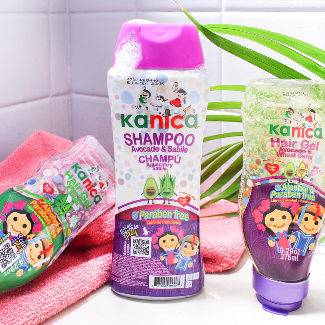 Kanica Comprehensive Hair Care Kit - 2 x 13.5oz Shampoo & 2 x 9.29oz Gel - Nourishing Products for Kids & All Hair Types - Cruelty-Free & Chemical-Free