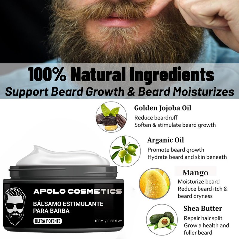 Para Barba, Shea Moisture Beard Balm for Men, Crecimiento De Barba Para Hombre, Beard Growth Vitamins, Estimulante De Barba Ultra Potente, Strengthens Barba for Mens (2PCS)