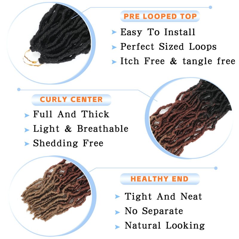 Soft Locs 26 Inch 7 Packs Ombre Crochet Hair Pre Looped Faux Locs Crochet Hair For Black Women Butterfly Locs Hair Nu Goddess Braids Crochet Hair(1B/30/27, 26 Inch, 7 Packs)