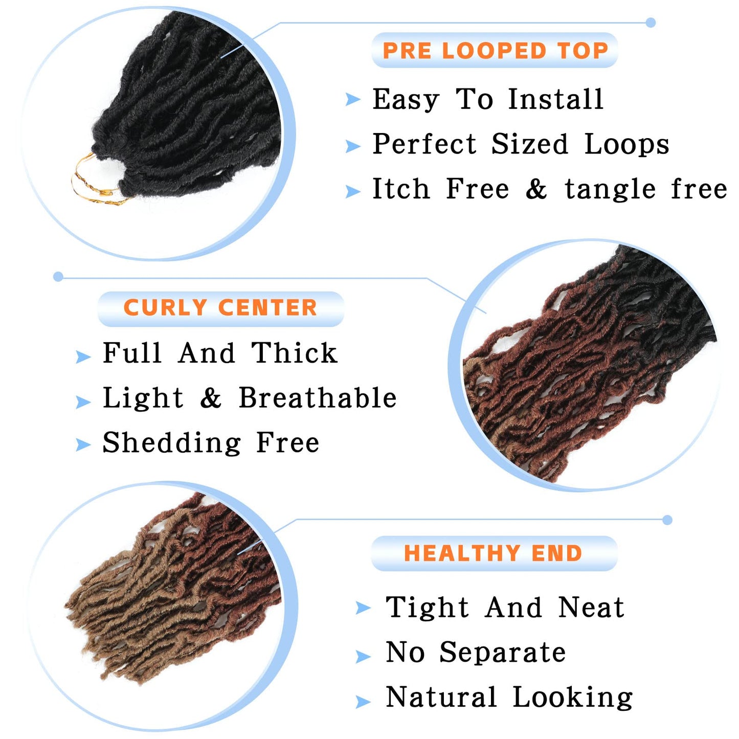 Soft Locs 26 Inch 7 Packs Ombre Crochet Hair Pre Looped Faux Locs Crochet Hair For Black Women Butterfly Locs Hair Nu Goddess Braids Crochet Hair(1B/30/27, 26 Inch, 7 Packs)