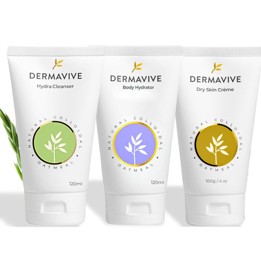 Sensitive Skin Care Bundle - Hydrating Facial Cleanser & Oatmeal Body Hydrator | For Dry, Flaky, Itchy Skin | 120ml + 100g