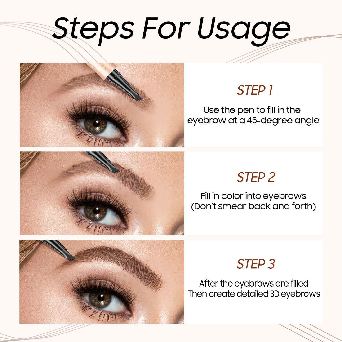 Eyebrow Pen - Eyebrow Pencils for Women, Long Lasting Waterproof Brow Pencil (Gray)