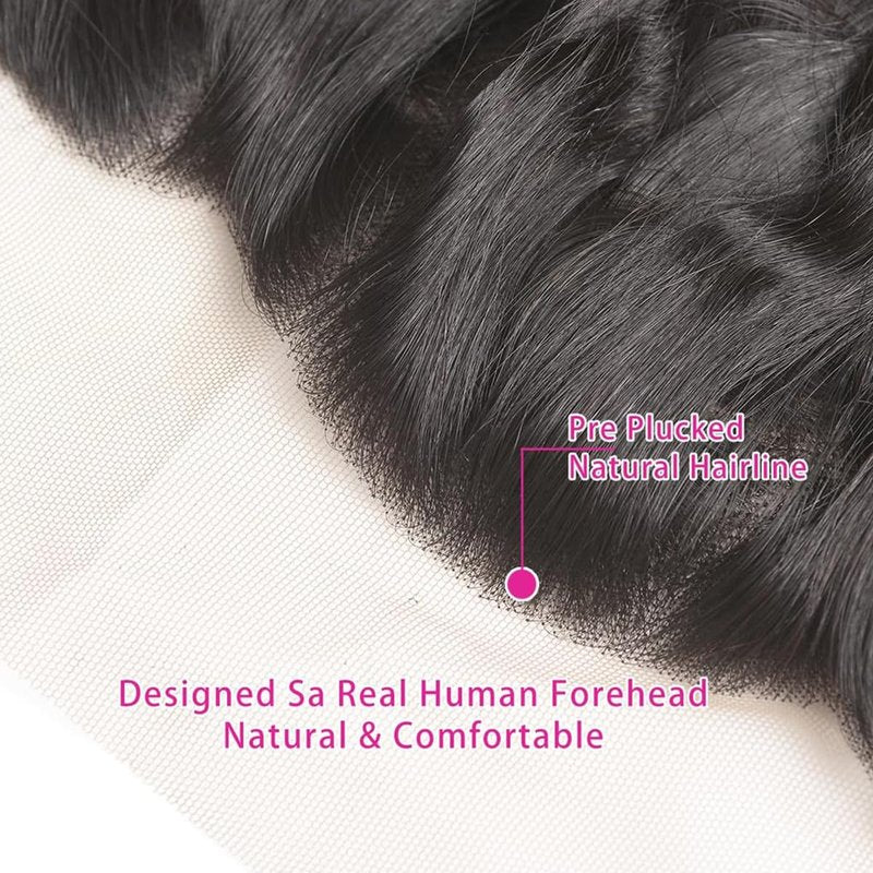 13x4 Ear To Ear Deep Wave Lace Closure 13x4 Deep Wave Lace Frontal Human Hair 180% Density Natural (13x4 Deep Wave, 16 Inch)