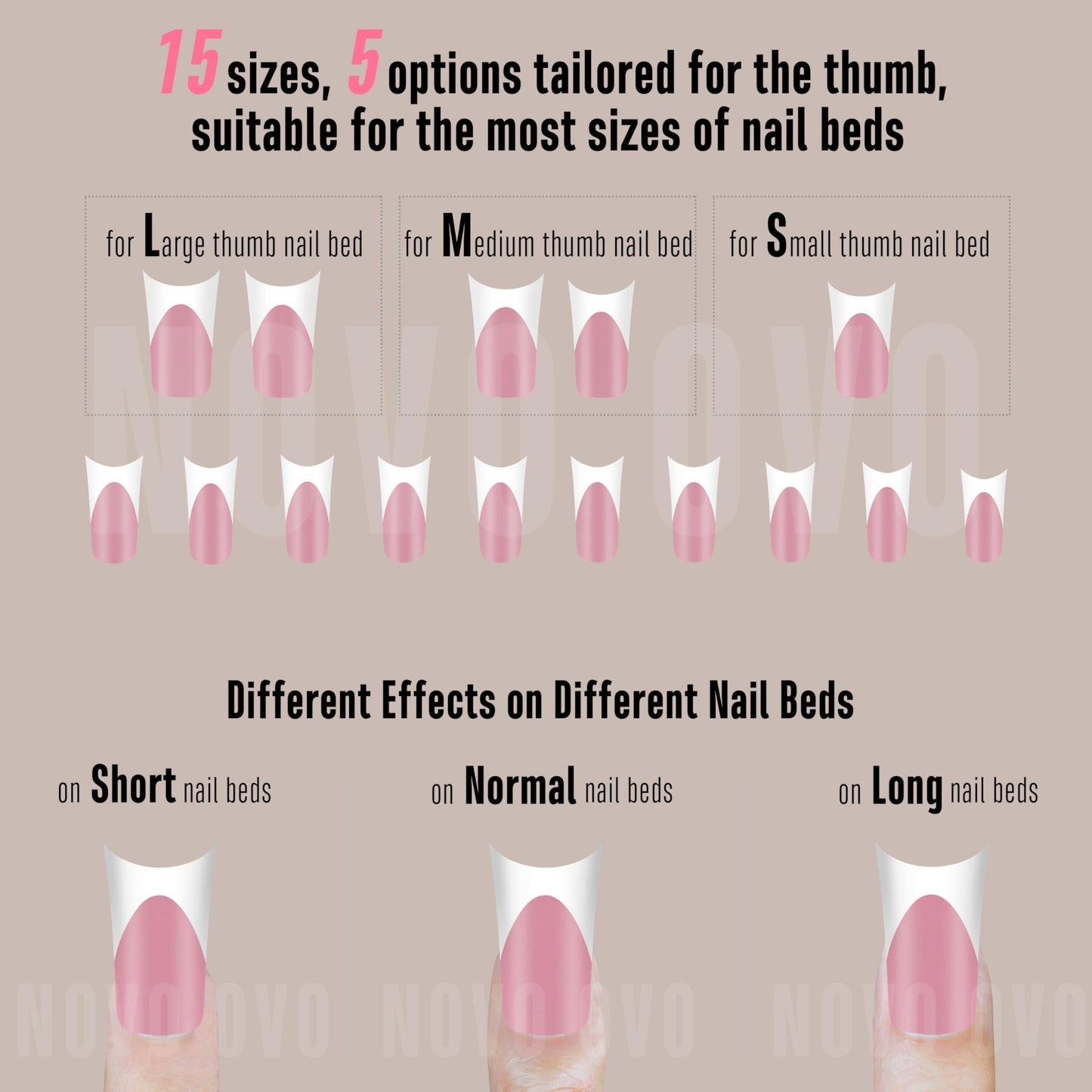 MUTIOVO White French Tip Duck Feet Nail Tips Full Cover for Press on Acrylic with Moon Curve, BERRY PINK Extra Thick Medim Long, Flare Wide Soft Gel Fake False Nail Extension x 15 Sizes 150 pcs