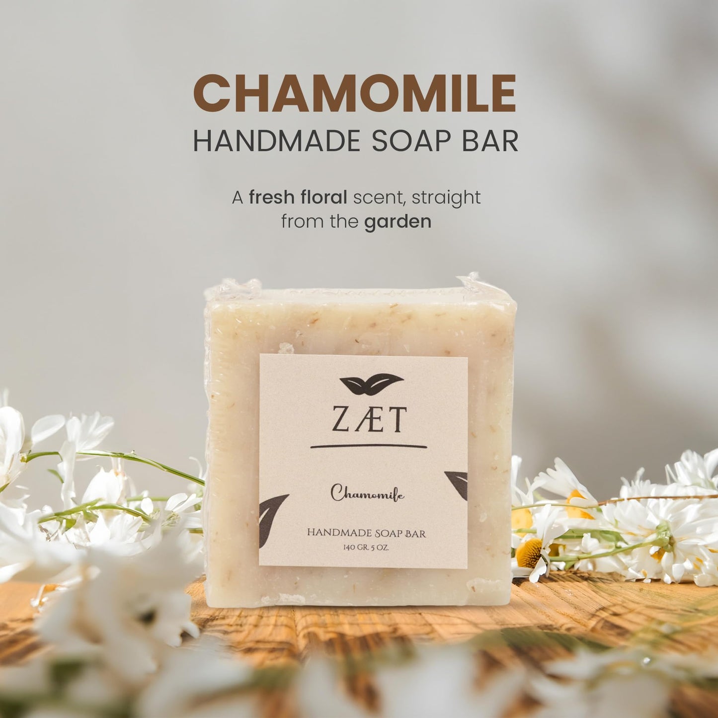 ZÆT Chamomile Soap Bar - Natural Handmade Soap for Hands & Body, 8 Pack