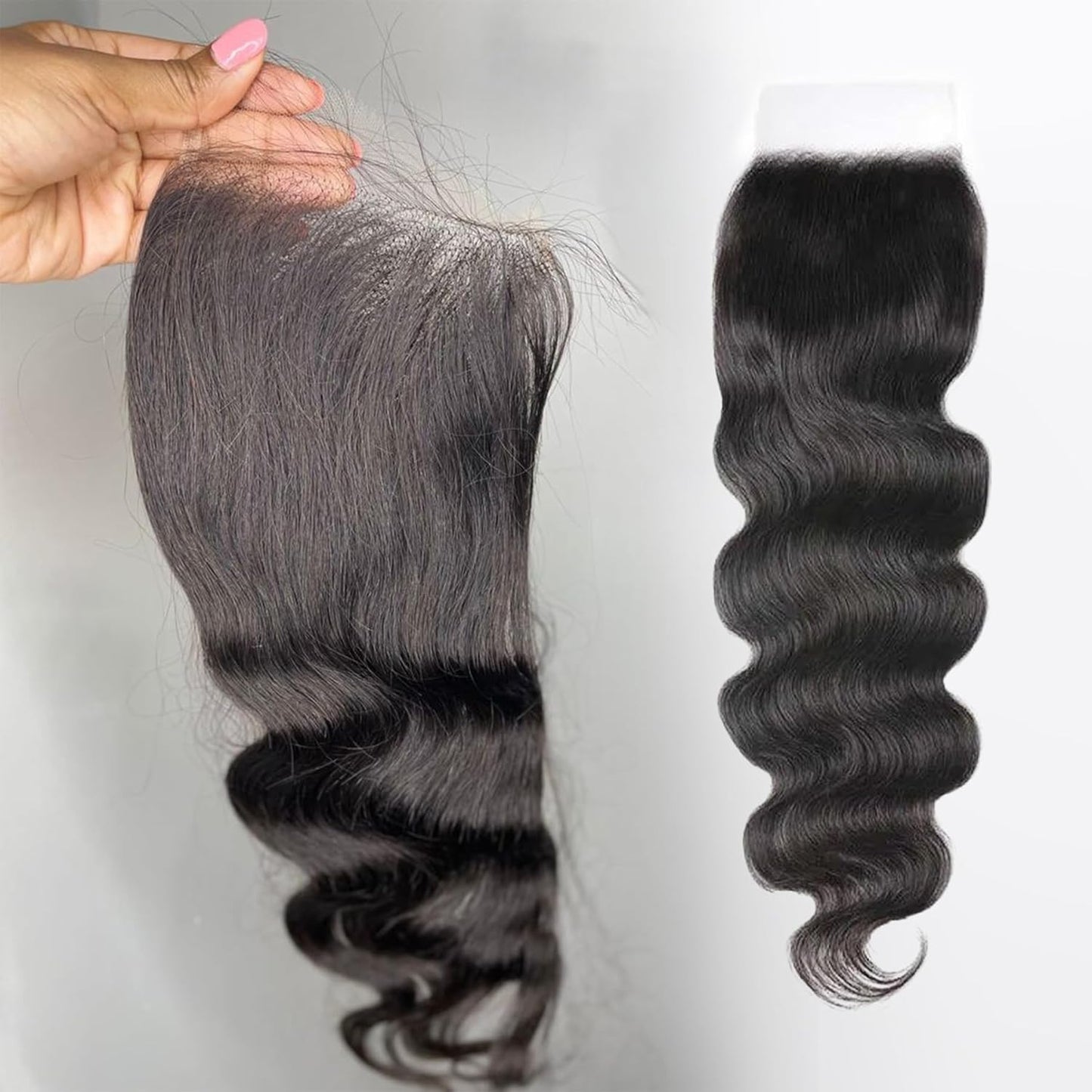 5x5 HD Lace Closure - Virgin Human Hair Body Wave, Pre-Plucked Natural Hairline, Bleachable Knots