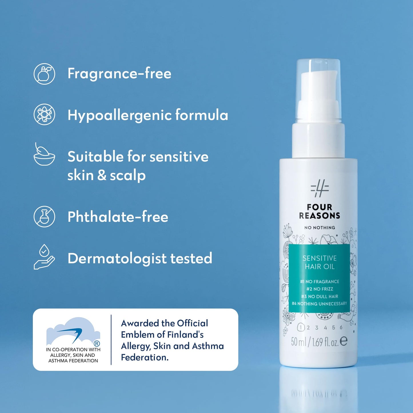 No nothing Hair Oil for Frizzy Hair, Lightweight Anti Frizz Hair Serum for Dry Hair, Frizz Control, Shine and Smoothing, Fragrance Free, Vegan and Cruelty Free, 1.7 fl oz