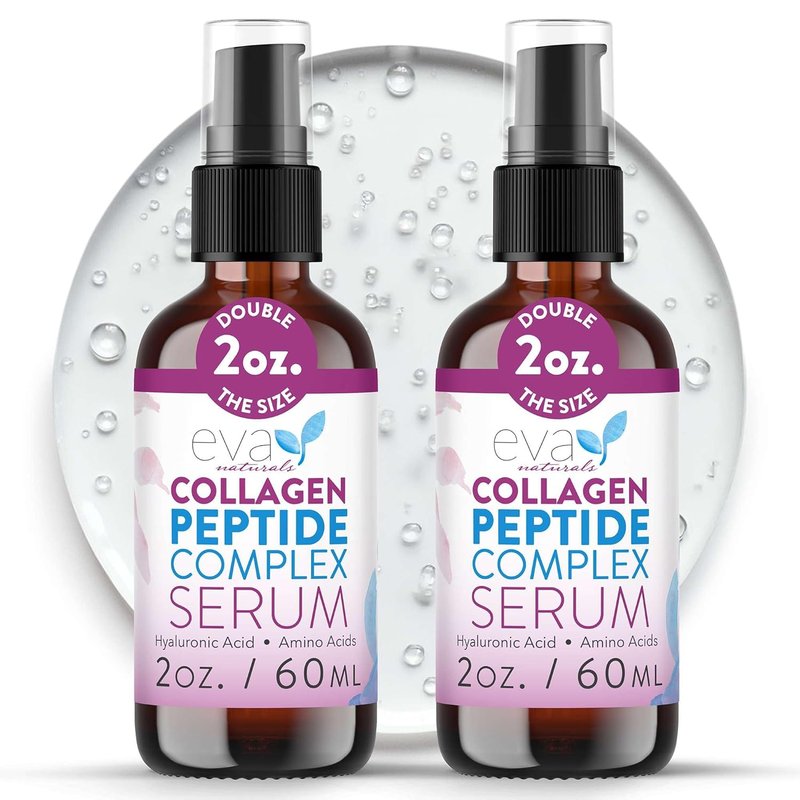 Multi Peptide Face Serum - Anti-Aging Collagen for Plump, Firm Skin | Fragrance-Free, 2 oz (2 Pack)