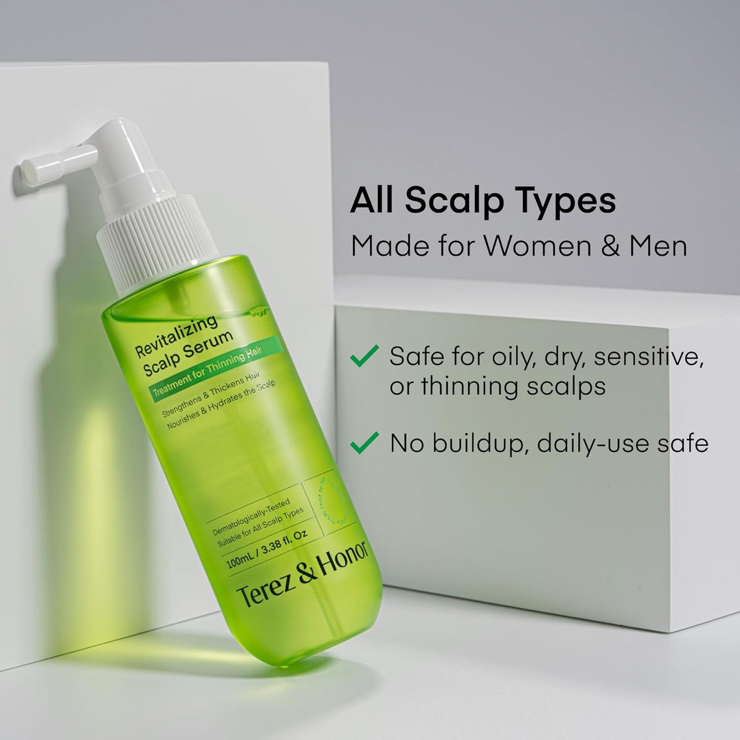 Scalp Serum for Hair Growth Spray - Korean Vegan Treatment for Thinning Hair & Itchy Scalp | Non-Greasy, Lightweight Formula (100 mL)