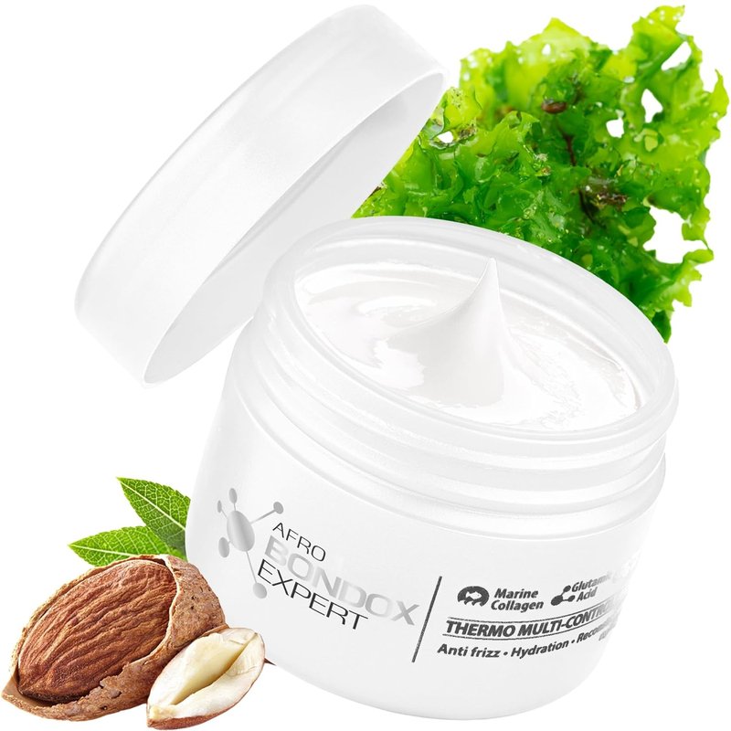 Afro Brazilian Bondox Hair Mask - Extra Strong 2.28 oz | Marine Collagen, Almond & Olive Oils for All Hair Types