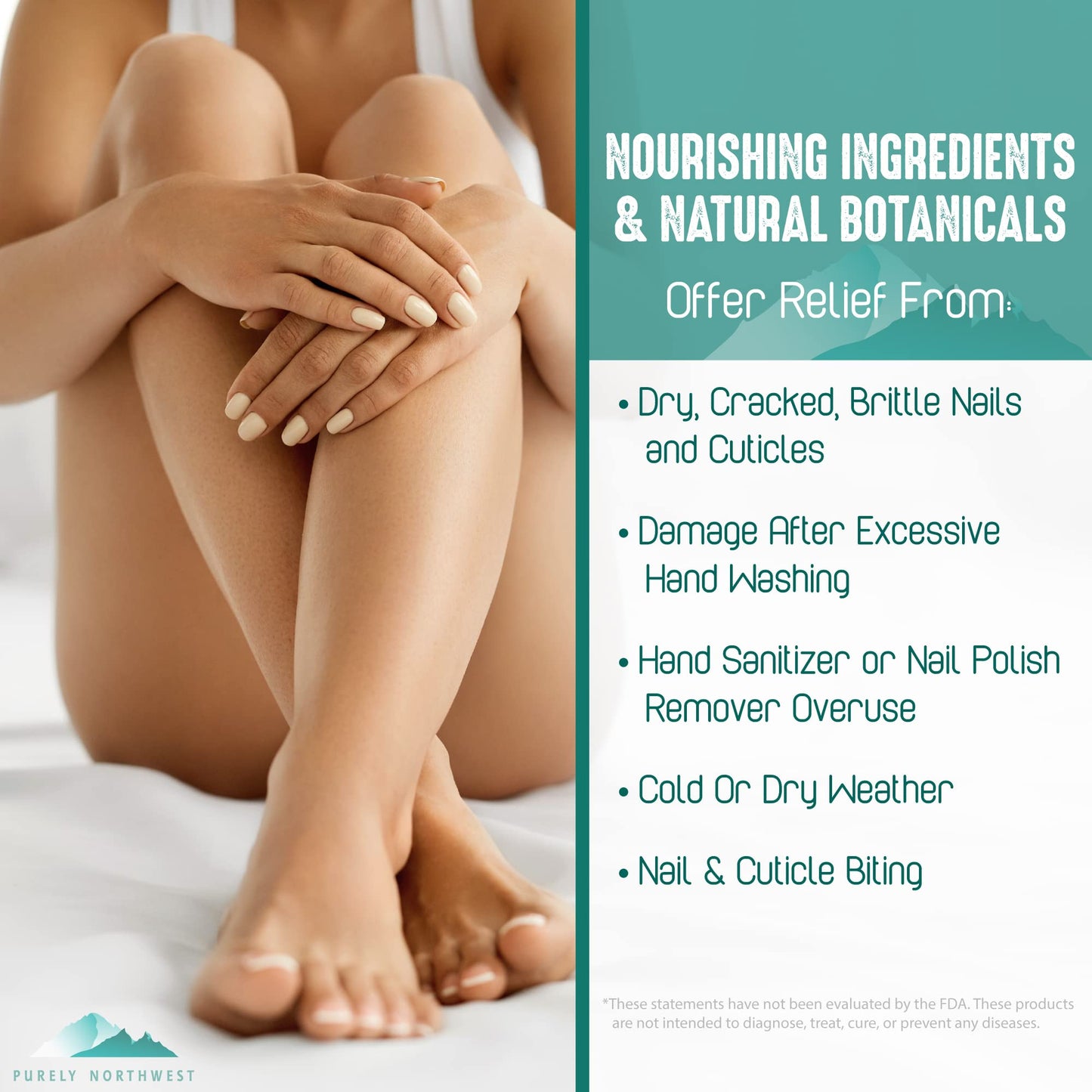 Purely Northwest Extra Strength-100% All Natural Nail Solution for Toenail & Fingernails Bundled Tea Tree Oil & Peppermint Body Wash for Men & Women