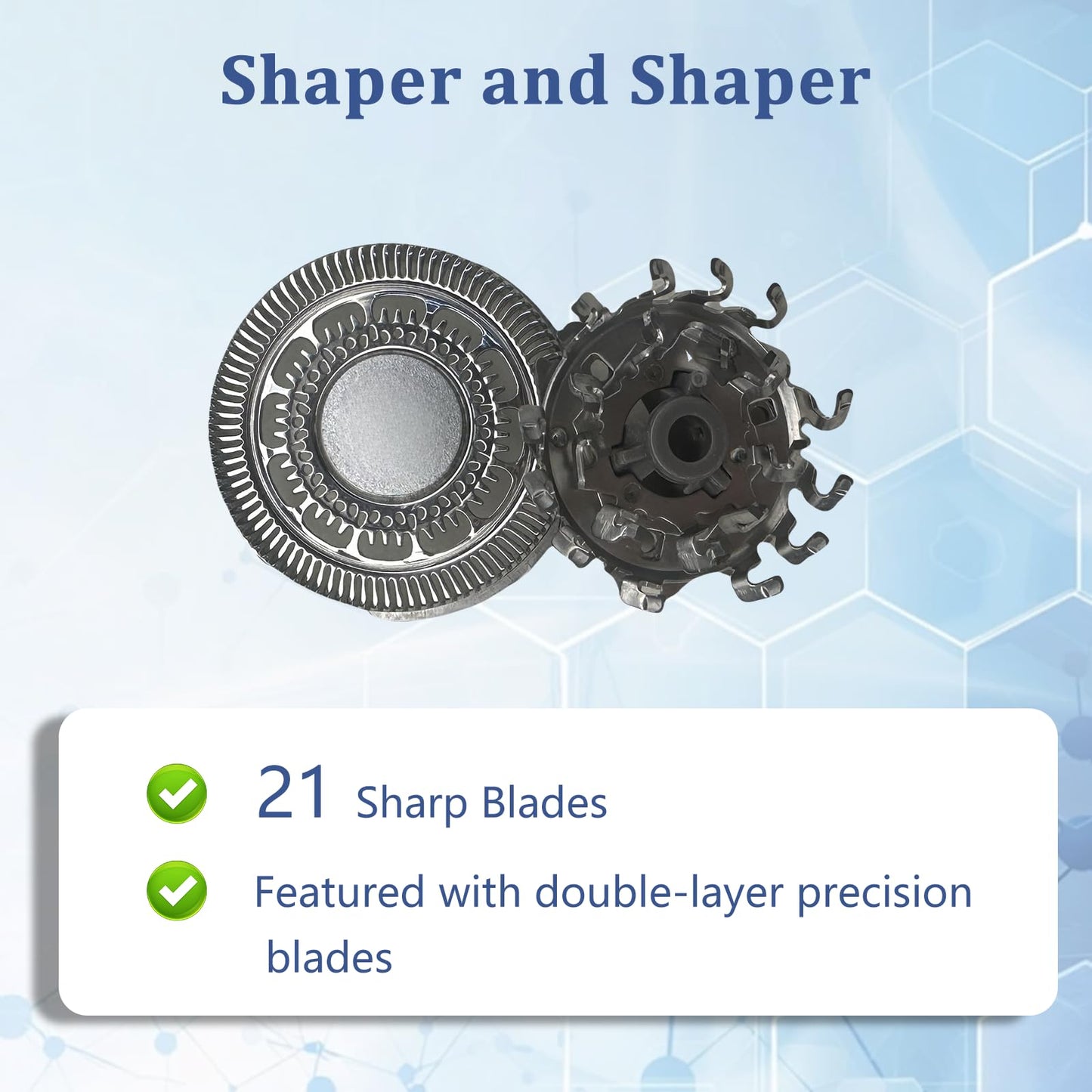 2026 Replacement Shaver Head SH90/RQ12 Compatible with Philip Norelco S9000 Prestige & S8000 Series | Double Precision Blades (Grey)