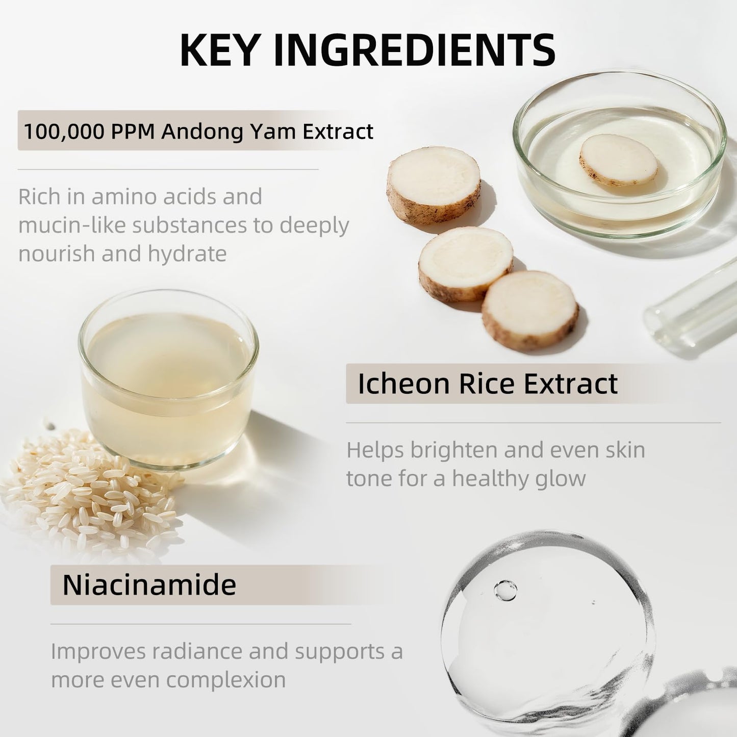 DEEOM Real Yam Brightening Toner, Hydrating Milky Toner for Face with Rice Water, Yam Extract & Niacinamide, Korean Moisturizing Facial Toner, Alcohol Free, Glow Enhancing, 300ml