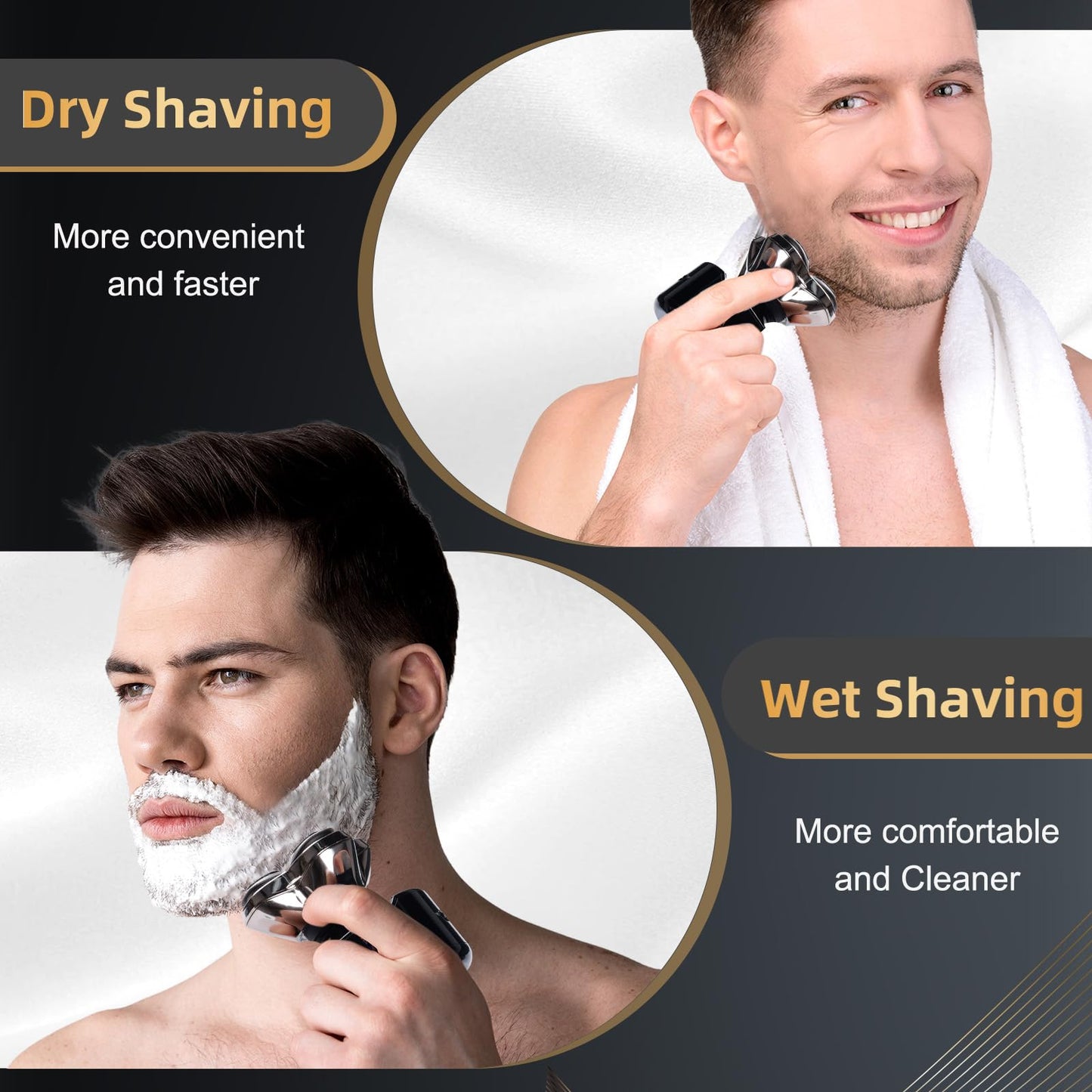 2Pack Pro 4 Shaver Replacement Heads Compatible with Skull Pitbulls Gold PRO, Silver PRO, Platinum PRO Head Shavers, Electric Shaver Half Head for Men/Women (2 PACK FOUTE)