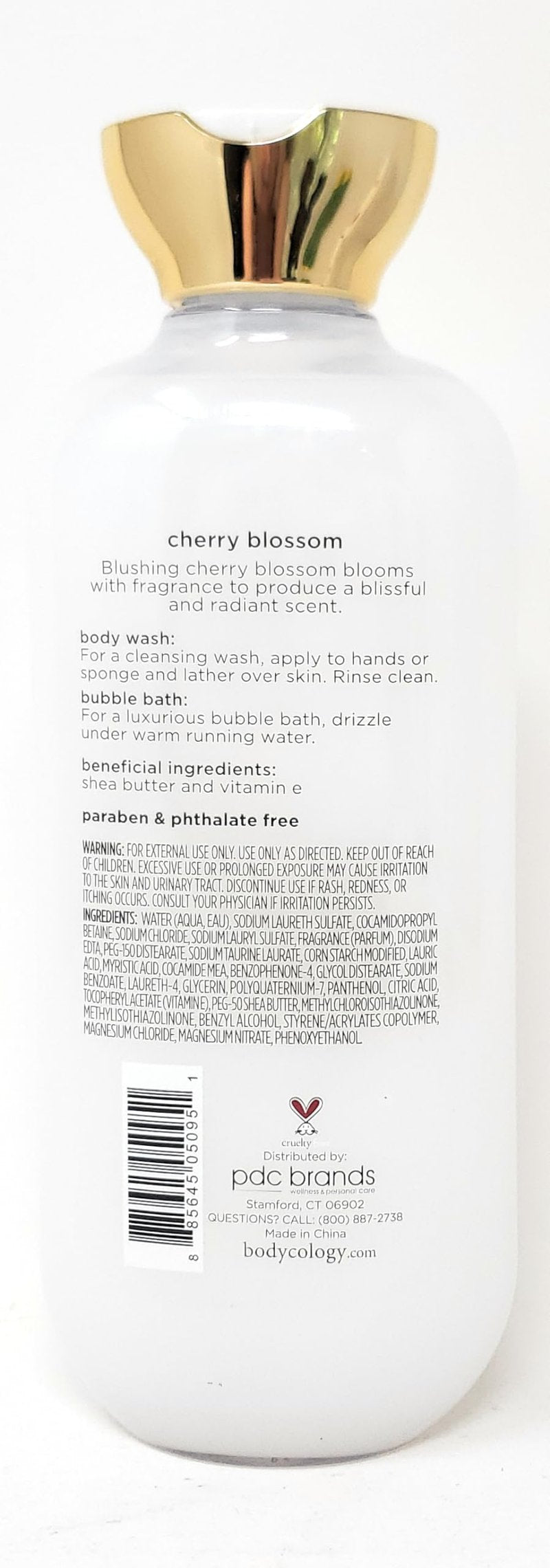 Cherry Blossom 2 in 1 Body Wash & Bubble Bath 16 fl oz & Cherry Blossom Butter Body Cream 8 oz (Pack of 2)