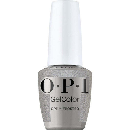 OPI GelColor OPI’m Frosted | Semi-Sheer Soft Cool Holographic Silver Shimmer LED Cure Gel Nail Polish | Salon-Quality Shine, Long-Lasting Wear | 0.5 Fl Oz | Good Enough to Treat | Holiday 2025