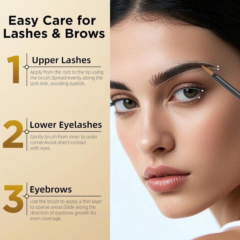 Eyelash & Eyebrow Growth Serum - 2-in-1 Enhancer for Longer, Thicker Lashes | Vegan, Cruelty-Free, 3ml