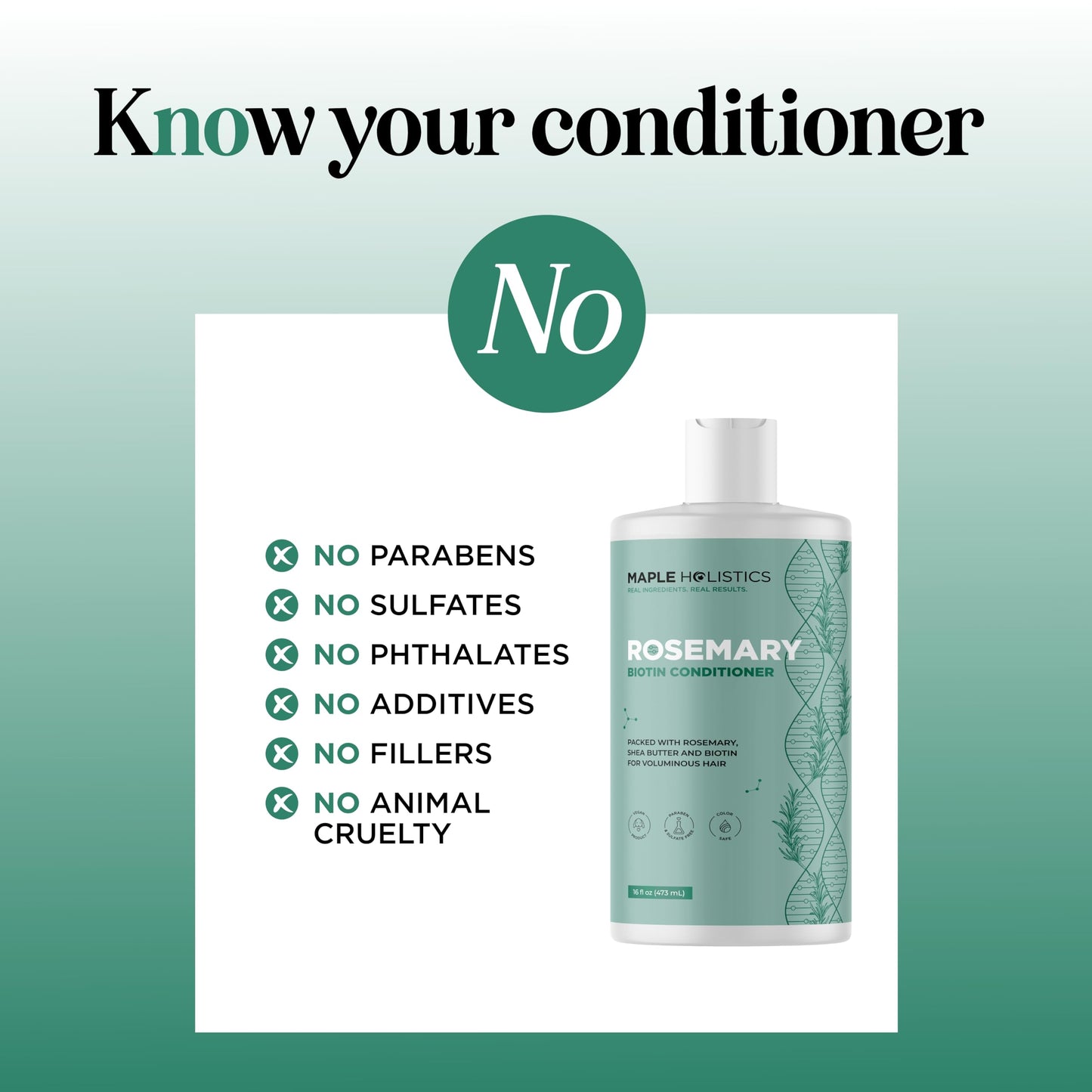 Biotin Rosemary Conditioner for Thinning Hair - Vegan Rosemary Biotin Conditioner with Volumizing Plant Proteins & B Vitamins for Fine Weak & Dull Hair - Sulfate Paraben & Silicone Free (16 Fl Oz)
