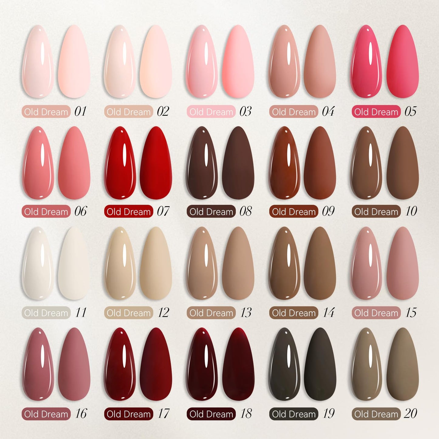 Born Pretty Nude Pink Gel Nail Polish Set 23PCS,Skin Tones Neutral Brown Burgundy Red Gel Polish with Base Gel Glossy & Matte Top Coat Gel Polish Kit for Salon Manicure and Nail Art DIY at Home