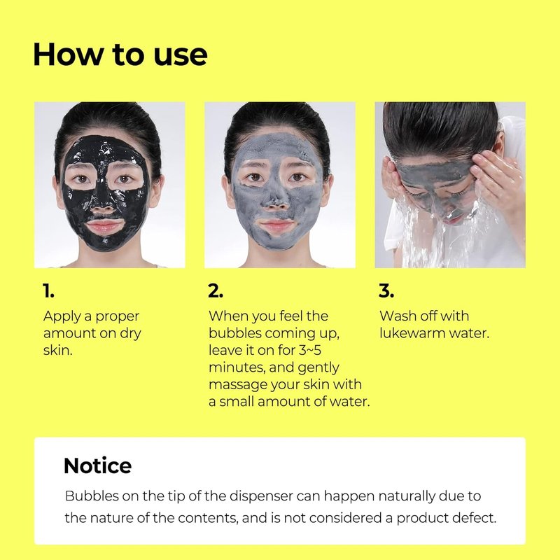 SOME BY MI Charcoal BHA Pore Clay Bubble Mask - Exfoliating Face Wash & Salicylic Acid Cleanser | 4.23oz, 120g