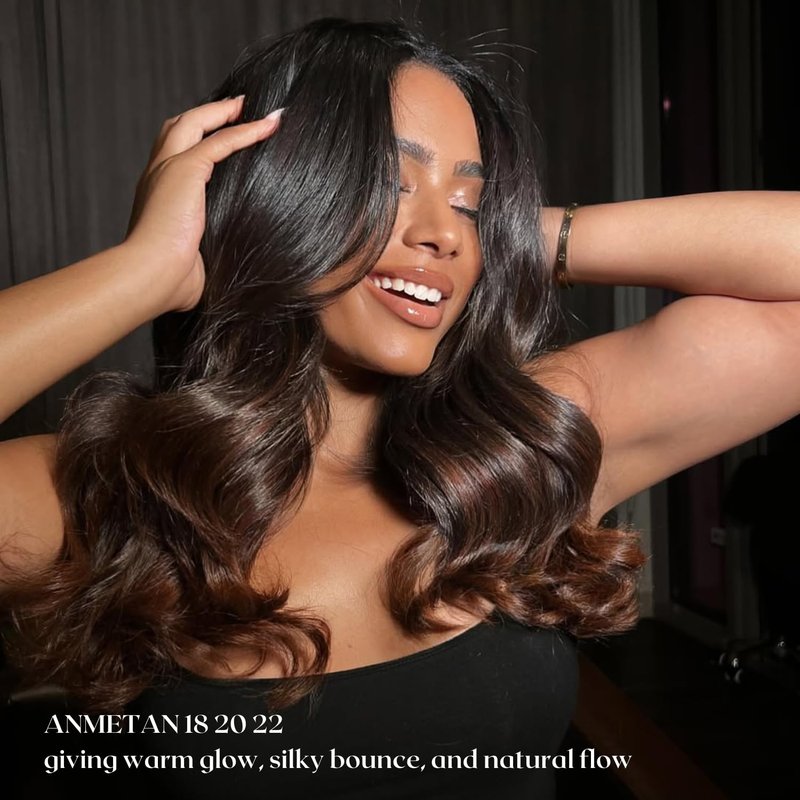 ANMETAN Dark Brown Ombre Body Wave Bundles Human Hair, Thick 12A Chestnut Brown T1B/2/30 3 Tone Ombre Color Human Hair Single Bundle with Dark Root 100% Remy Hair Bundle Keep Soft after Washes 16 Inch