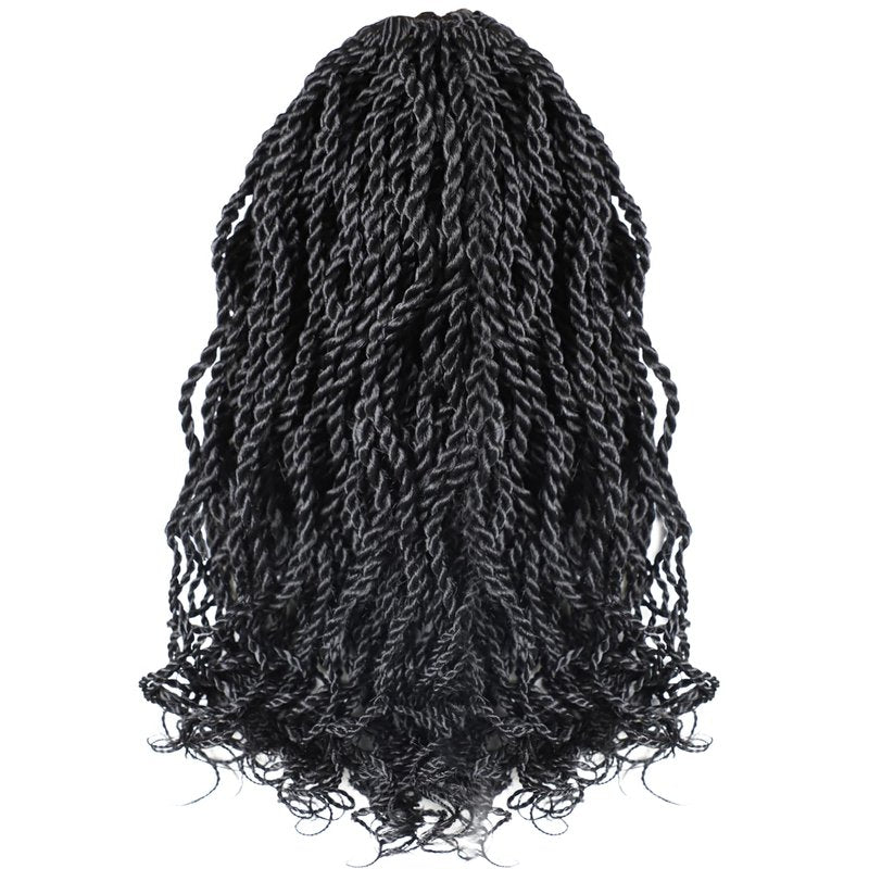 VIOLET Senegalese Twist Crochet Hair For Black Women 24 Inch Pretwisted Long Crochet Hair Pre Looped 30 Strands A Pack Crochet Braids For Black Women 9 Packs Small Crochet Twist Hair (24 Inch,1B)