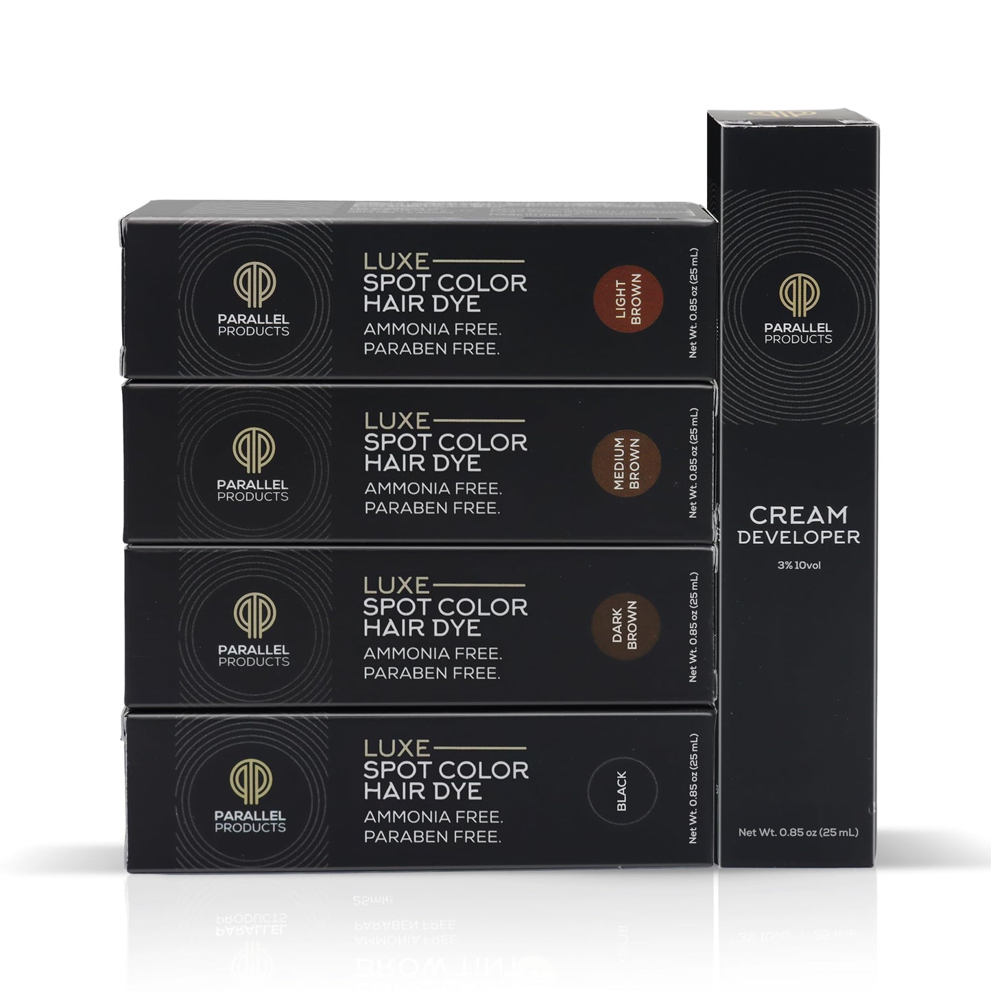 Parallel Products - Luxe Color (Medium Brown) - Cream Hair Dye - 25mL - Tint for Professional Spot Coloring - Covers Grey Hair - Root Touch-Up