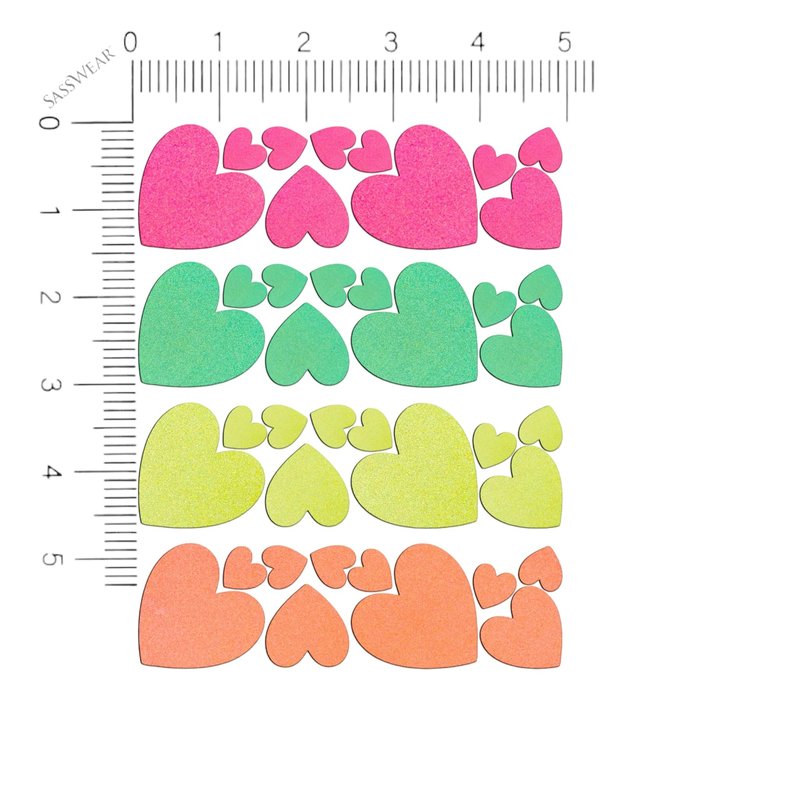 Sasswear Blacklight Heart Body Stickers - Neon, 40/pk