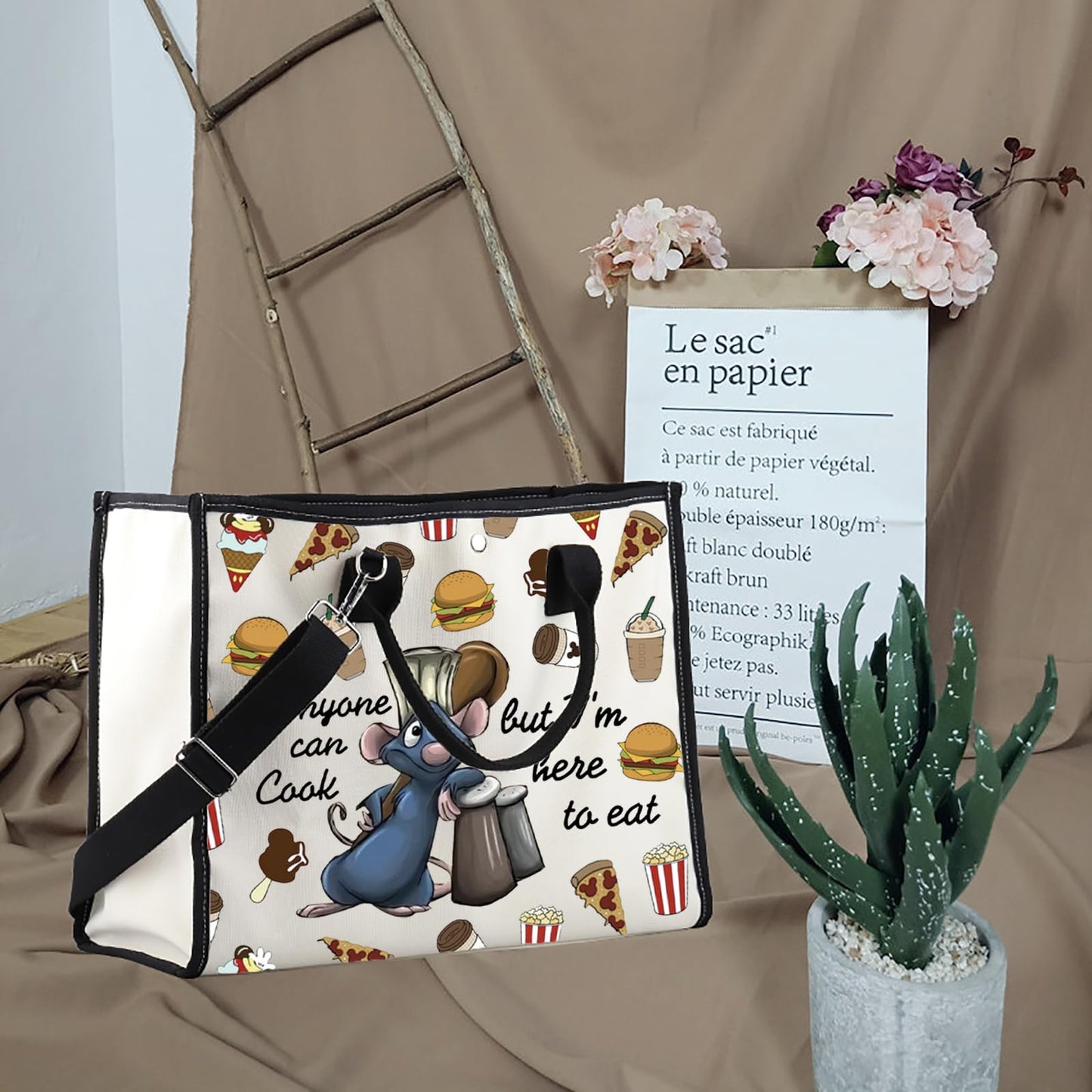 FOTAP Remy Quote Gift Anyone Can Cook Quote Makeup Bag Remy Inspired Zipper Pouch Mouse Chef Cosmetic Bag (anyone cook LT)