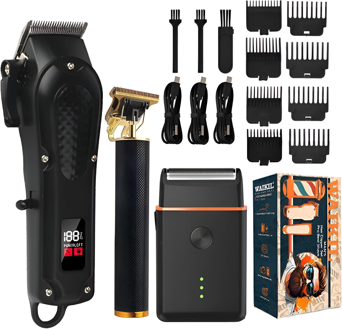 Professional Hair Clipper - LCD Display, 5W Motor, Type-C Charging | Low Noise, Stainless Steel Blade