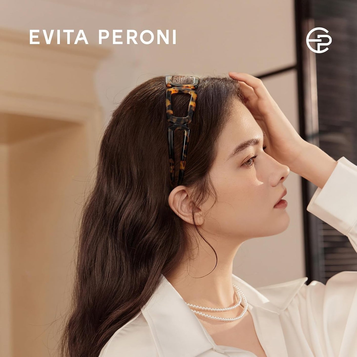 Evita Peroni Tortoise Shell Headband for Women - Non-Slip Comfortable Acetate Hairband | Fashion Accessory
