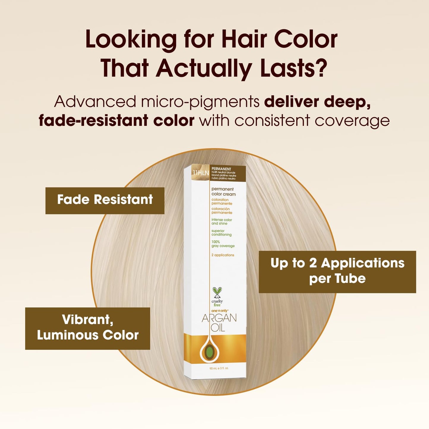 One 'n Only Permanent Hair Color & Dye, 11HLN Hi-Lift Neutral Blonde, 3 oz