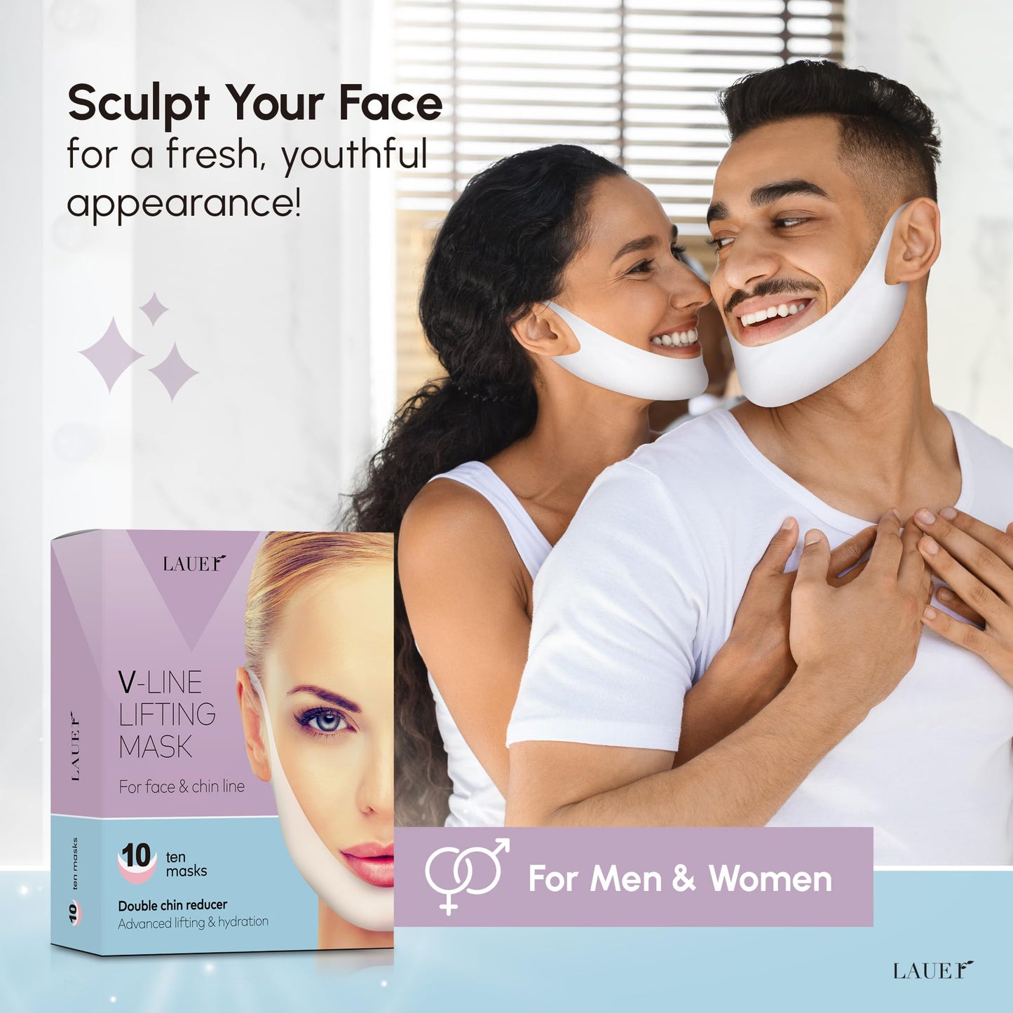 V Shaped Contouring Face Mask Line Shaping Lifting Belt Neck Reduction Jawline Lift Tape Enhancer Face Patch Firming Tightening Skin Chin Up Sculpting Collagen Mask Hyaluronic Acid Aloe Vera 10pcs