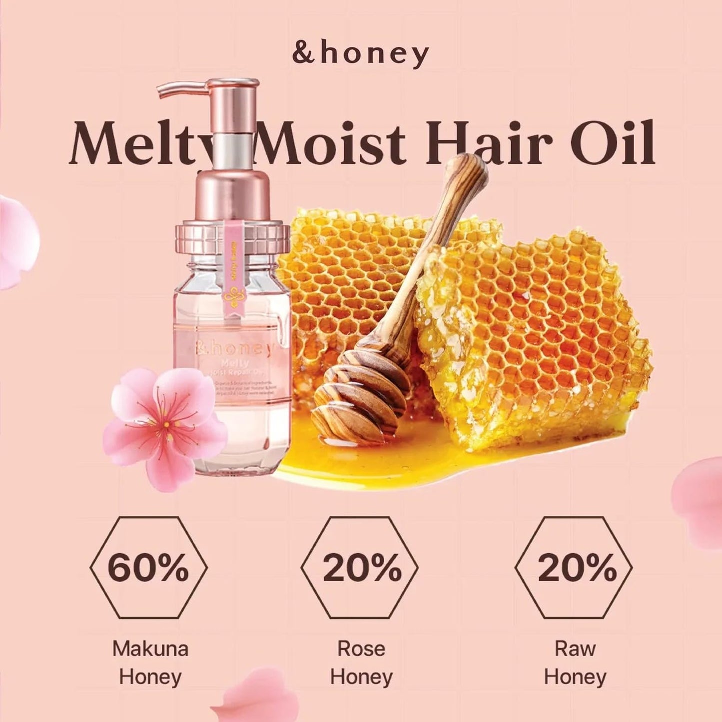 Melty Moist Hair Oil - Nourishing & Hydrating Formula | 100ml, 2-Pack with Hair Tie