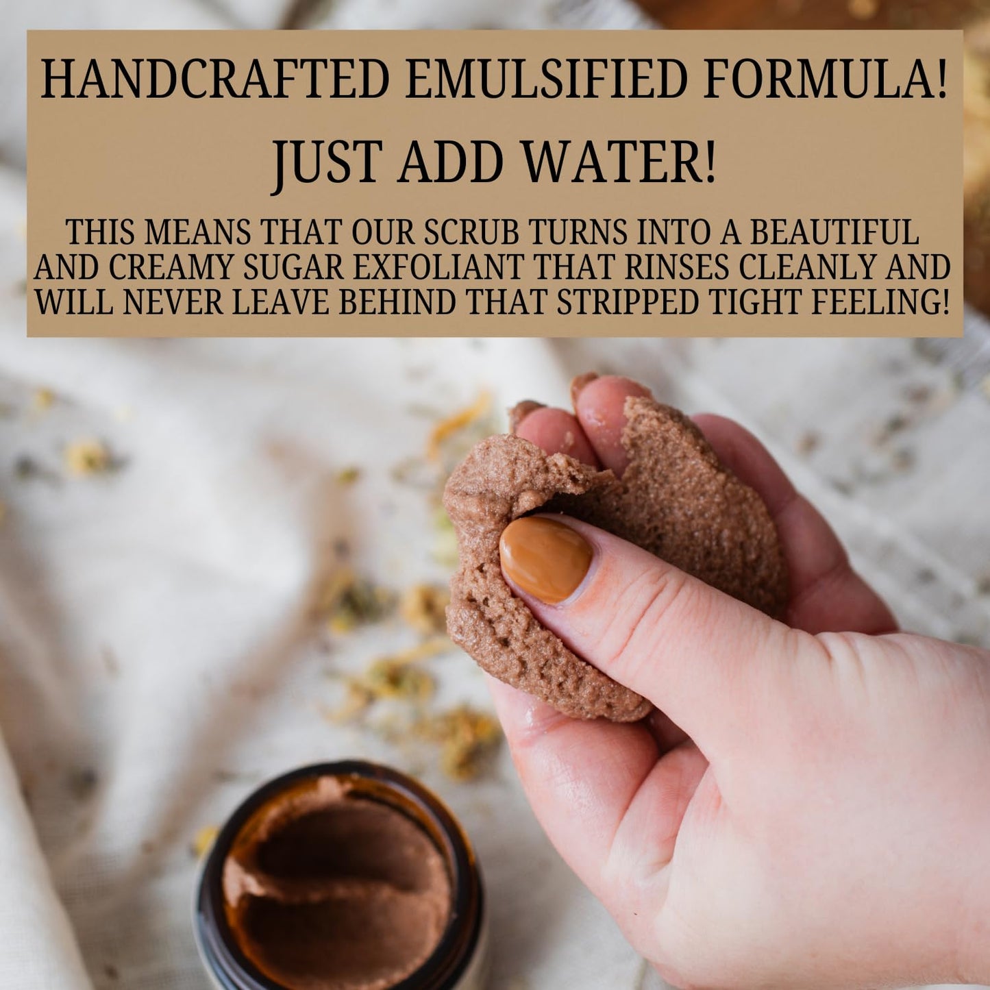 Emulsified Face Sugar Scrub - Organic Chamomile & White Willow Bark | Gentle Exfoliant for Dry, Sensitive, Acne-Prone Skin