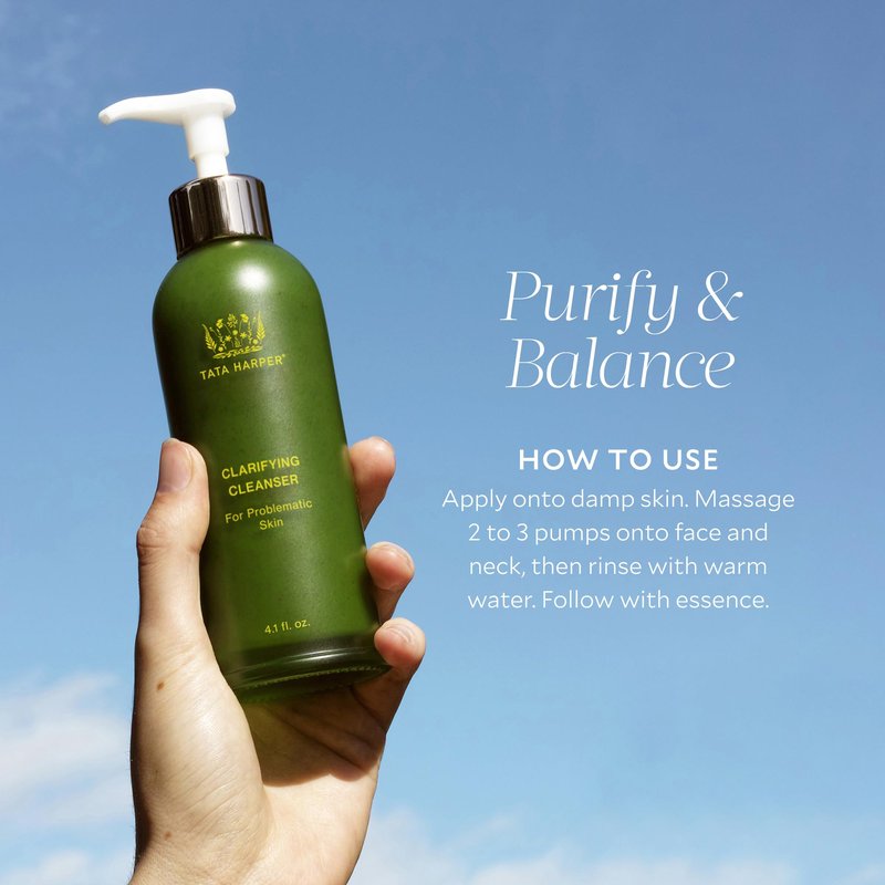 Tata Harper Clarifying Cleanser, Foaming Gel Cleanser for Blemish-Prone Skin, Sulfate-Free, Oily Skin Face Wash, Natural Skincare, 50ml