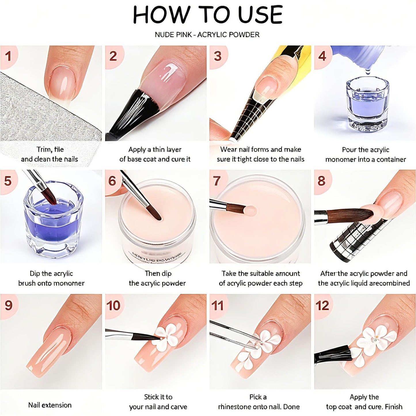 Monomer Acrylic Nail Liquid 6oz for Acrylic Powder - Professional 180ml Monomer Acrylic Nail Liquid Acrylic Powder,Acrylic Nail Extension 3D Nail Art - MMA Free,Quick Dry Time Acrylic Nail Liquid