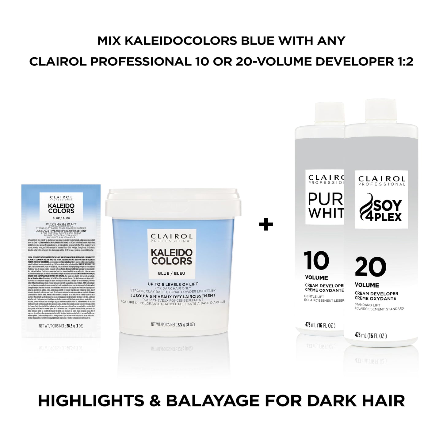 Clairol Professional Kaleidocolors, Blue Tub, 8 oz. Hair Lightener for Dark Hair