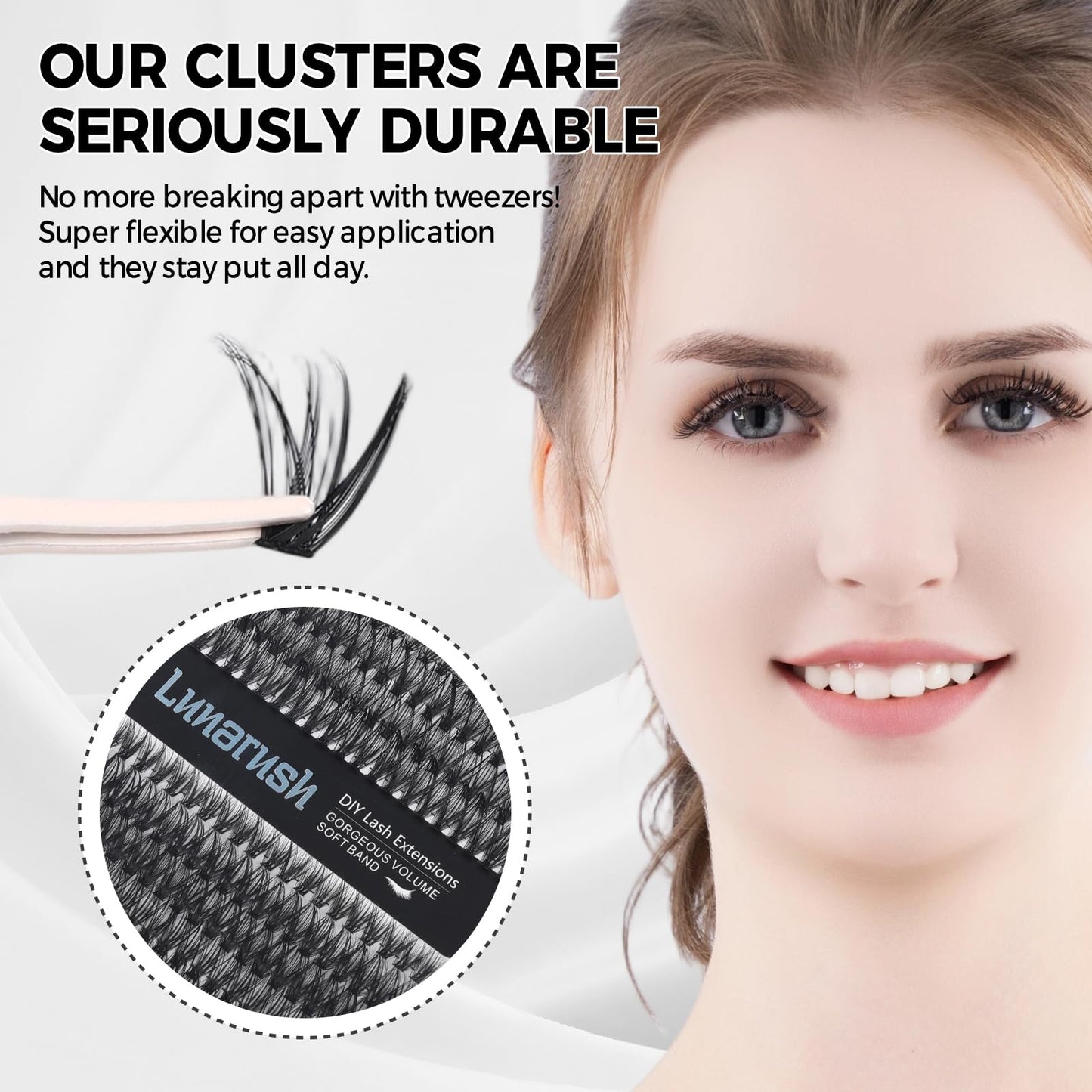 Lunarush Lash Extension Kit DIY 240pcs Lash Clusters Eyelash Extension Kit, 9-16mm 30D 40D Individual Lashes Kit,Lashes Lash Bond and Seal Tweezers(30D 40D KIT)