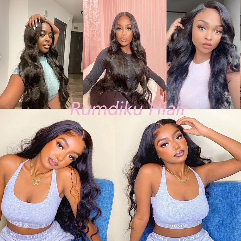 Rumdiku Human Hair Bundles Body Wave 28 Inch 100% Unprocessed Brazilian Virgin Deals Human Hair Extensions Weave Natural Black