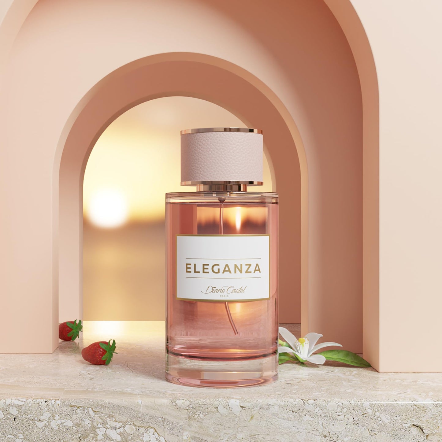 Diane Castel Eleganza - Fruity Chypre Fragrance - Perfume for Women - Notes of Strawberry, Bergamot, Orange Blossom, Jasmine, and Vanilla - 3.3 oz