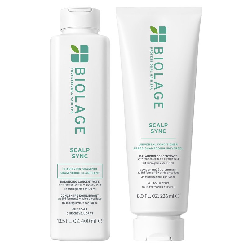 Biolage Scalp Sync Clarifying Shampoo and Universal Conditioner Set - Residue & Buildup Remover, For Oily Scalp, Fermented Tea & Glycolic Acid, Vegan & Paraben-Free